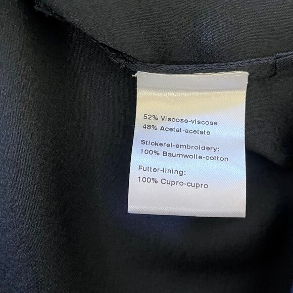 Akris Punto Navy Blue Scallop Wave Cutout Knee-Length Shift Dress - Picture 6 of 10